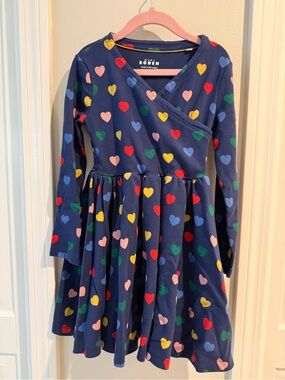 Mini Boden Twirly Ballerina Dress Navy Hearts